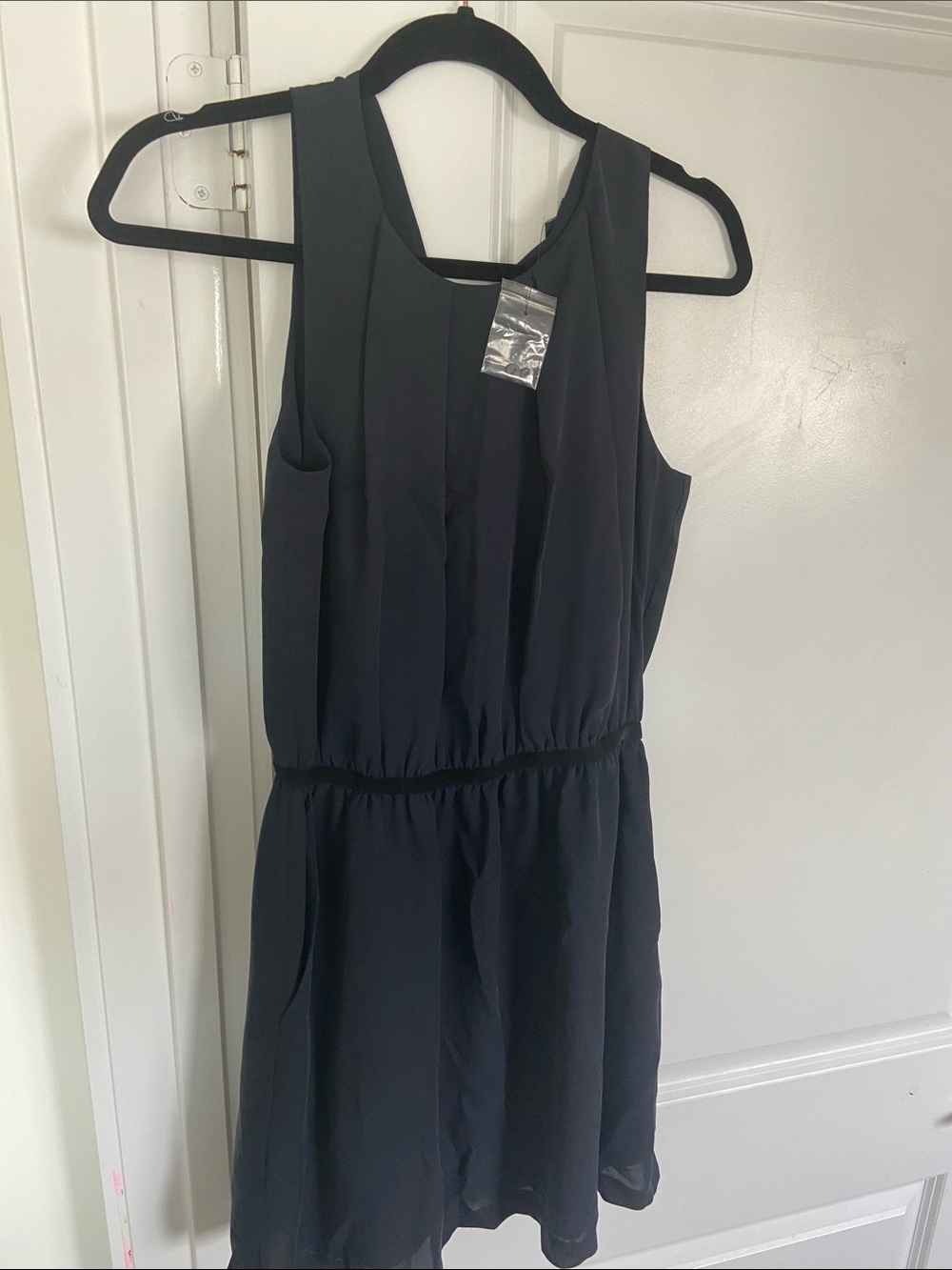 Theory Silk Navy Blue Sleeveless Dress